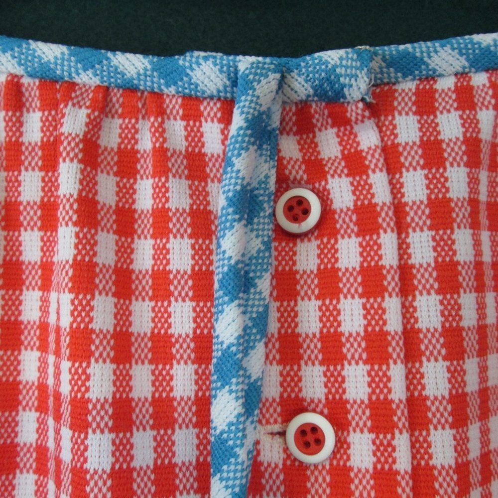 Vintage 1970's Gingham Double Knit Skirt 24" - Picture 2 of 5